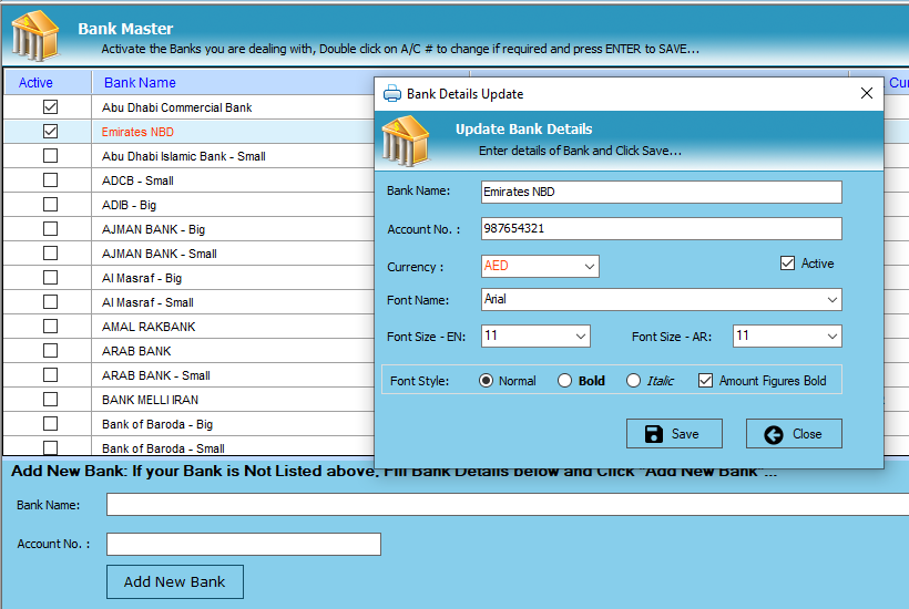 print cheques of all banks in this cheque printing software
